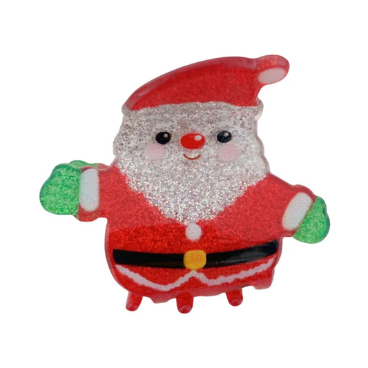Glittery Santa Claus hair claw clip