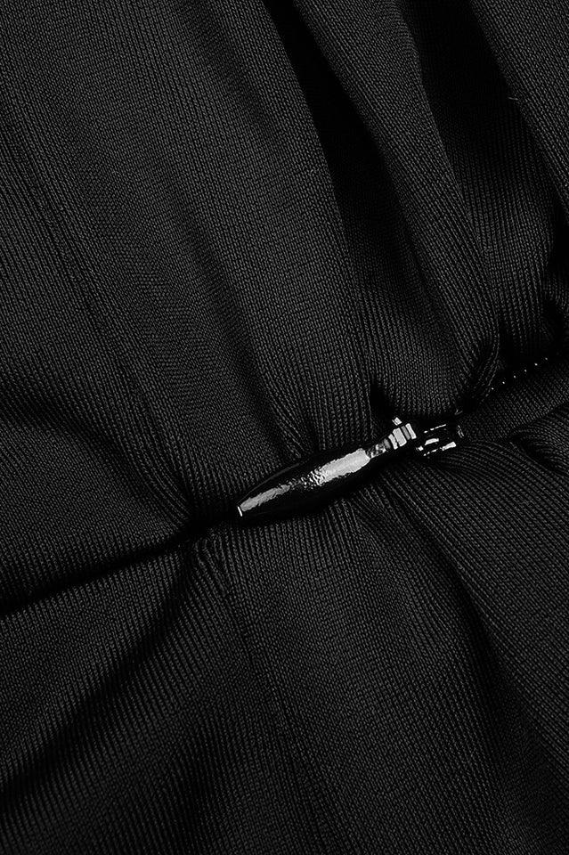 Ruched Mock Neck Mini Dress - View 17 | TEVQA