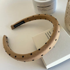 Classic Polka Dot Slim Headband - 0.8 Inch Lightweight Fabric