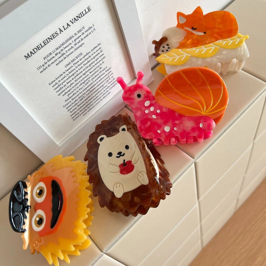 3 Inch Whimsical Animal Acetate Hair Claw - Solid 27g+ Premium Clip