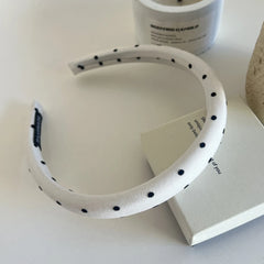 Classic Polka Dot Slim Headband - 0.8 Inch Lightweight Fabric
