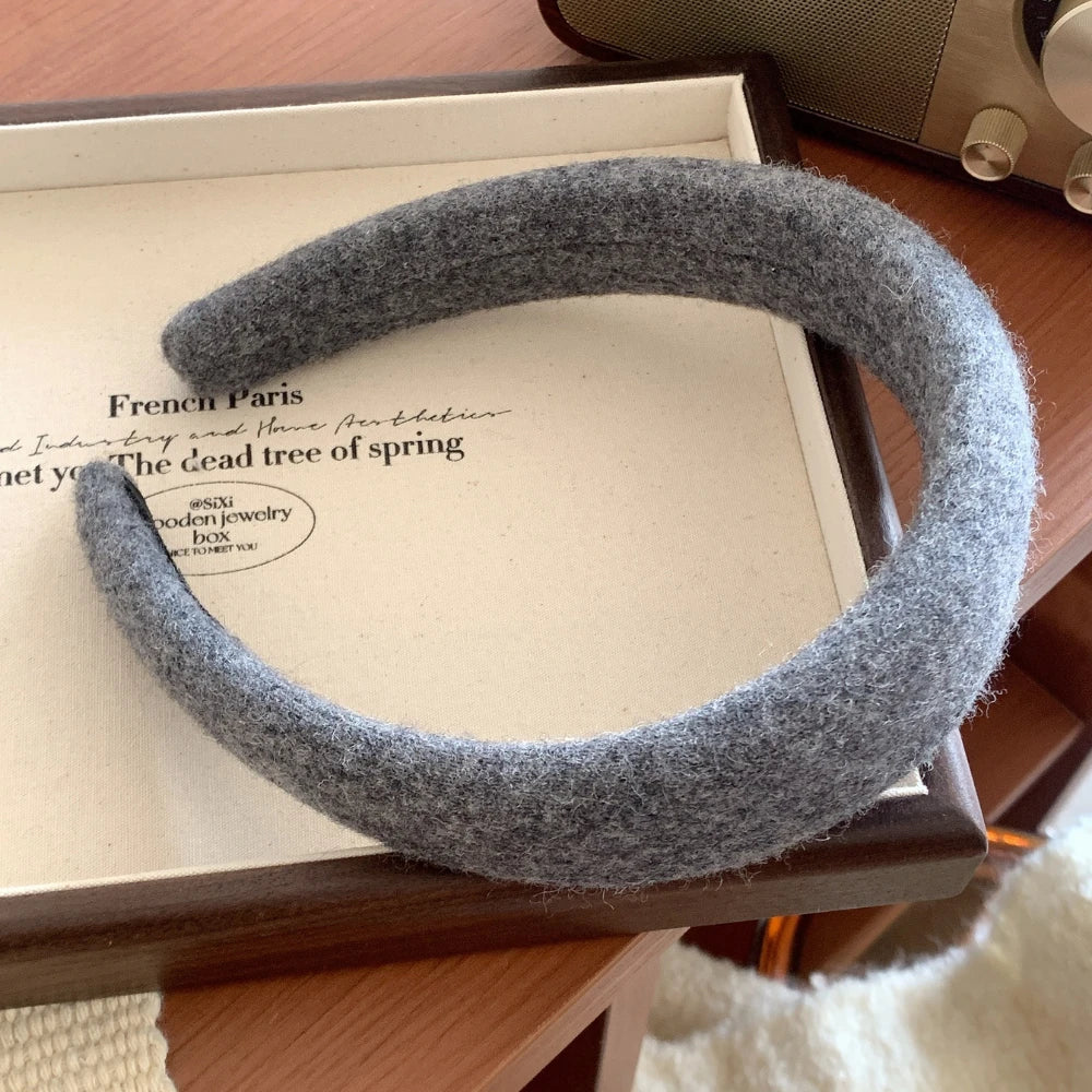 Cozy Wool Felt Padded Headband - 1.2 Inch Autumn Style