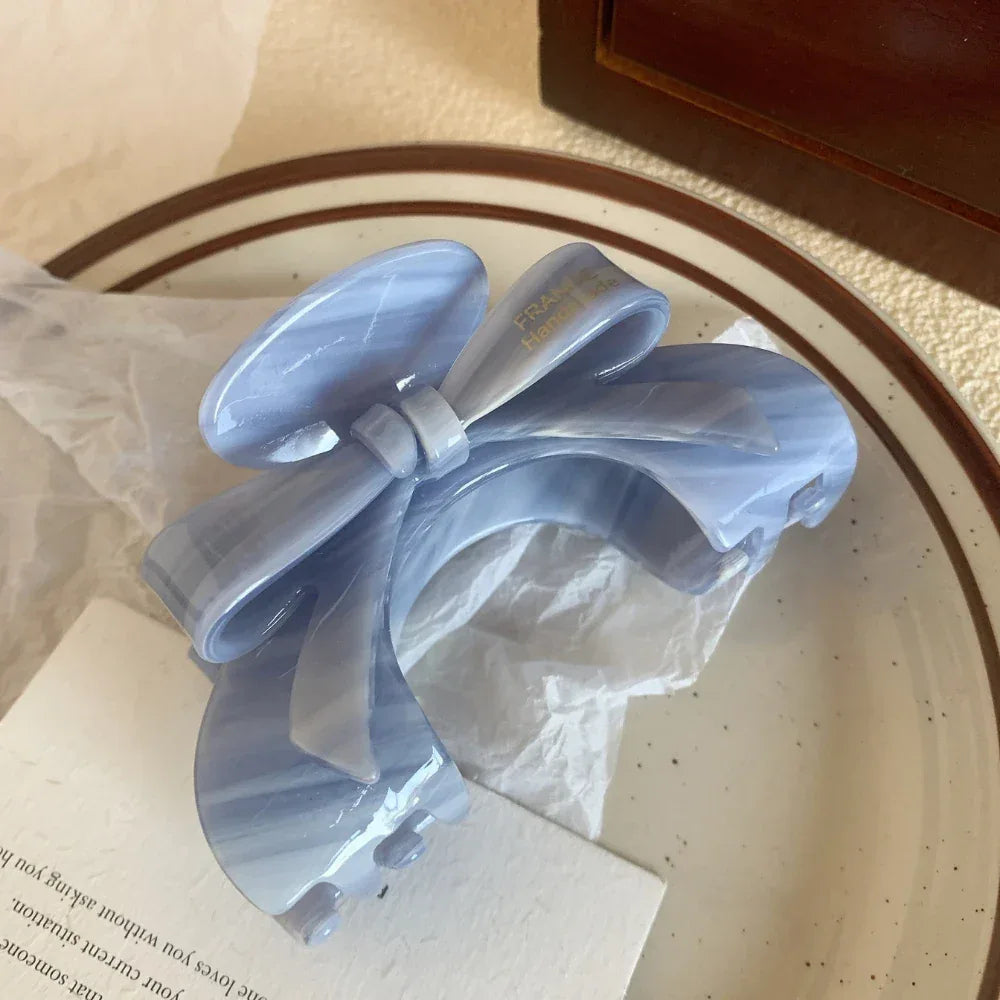 Arched Bow Acetate Hair Claw Clip - 3.5 Inch Ergonomic French Style Clip - TEVQA