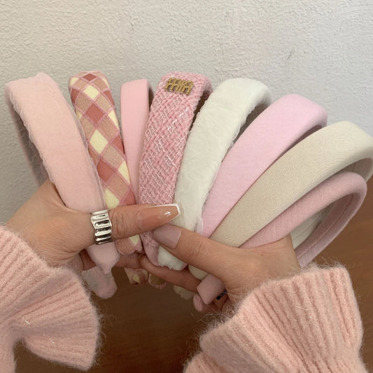 Wide Padded Pink Headband - 1.2 Inch Volumizing