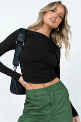 Backless Round Neck Long Sleeve Blouse | Dress In Beauty