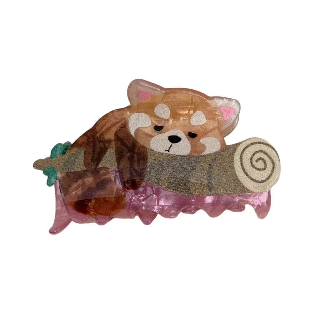 Whimsical Nature Acetate Hair Claw Clip - 3.4 Inch Artistic Animal & Scenery Clips - TEVQA