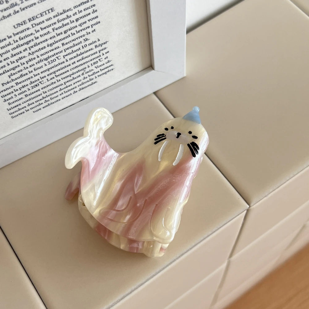 3 Inch Whimsical Animal Acetate Hair Claw - Solid 27g+ Premium Clip