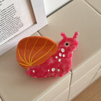 Multicolor whimsical animal acetate hair claw clip with black hat accessory - View 9 | TEVQA