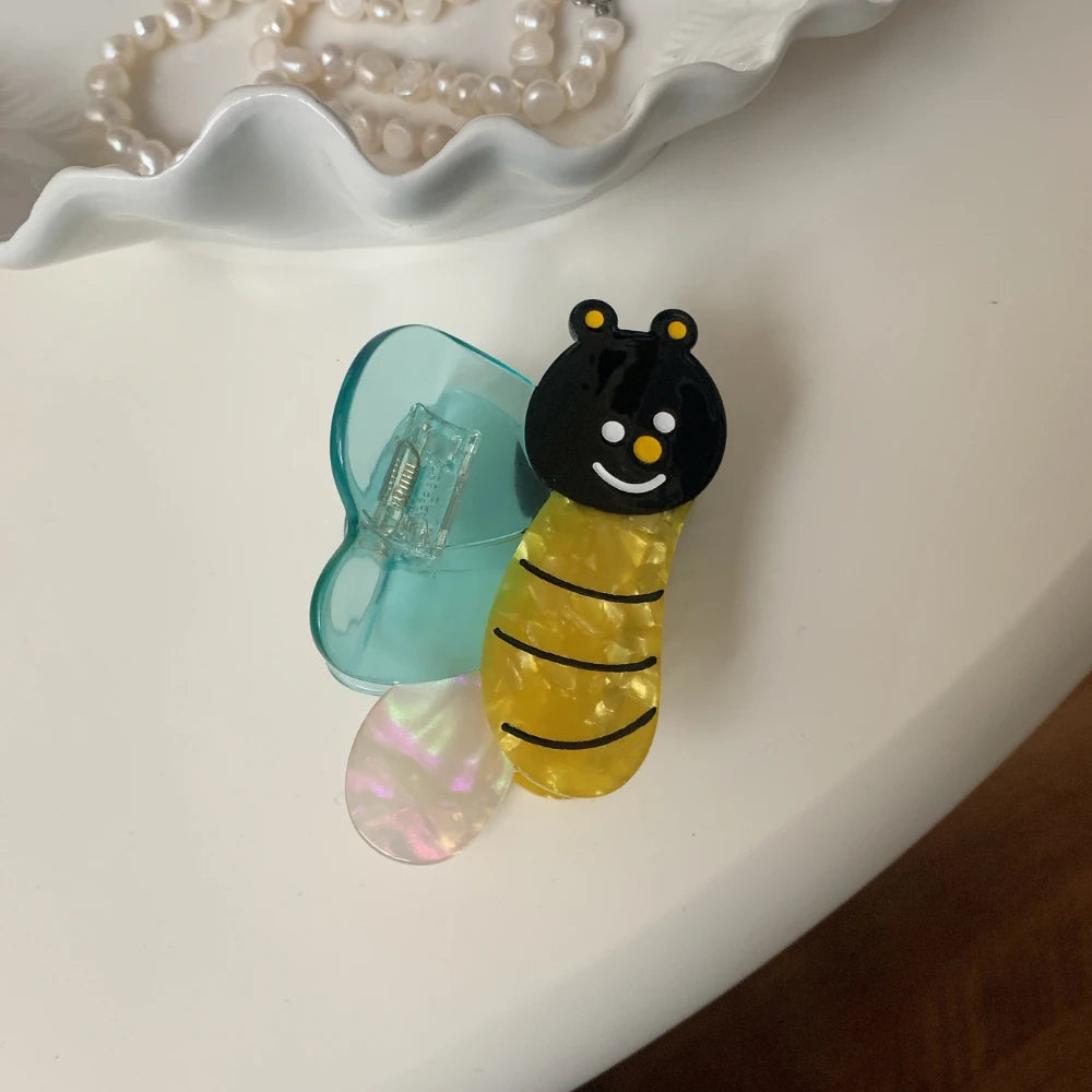Cute 3.3 Inch Acetate Bumble Bee Hair Claw Clip - Kawaii