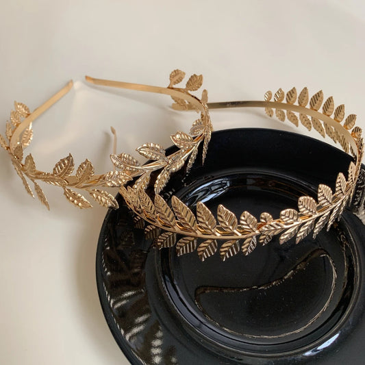 Gold Leaf Headband - Grecian Goddess Laurel Wreath Tiara