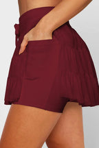High Waist Ruffle Skort - View 37 | TEVQA