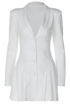 Fitted blazer dress with pleated skirt - View 14 | TEVQA