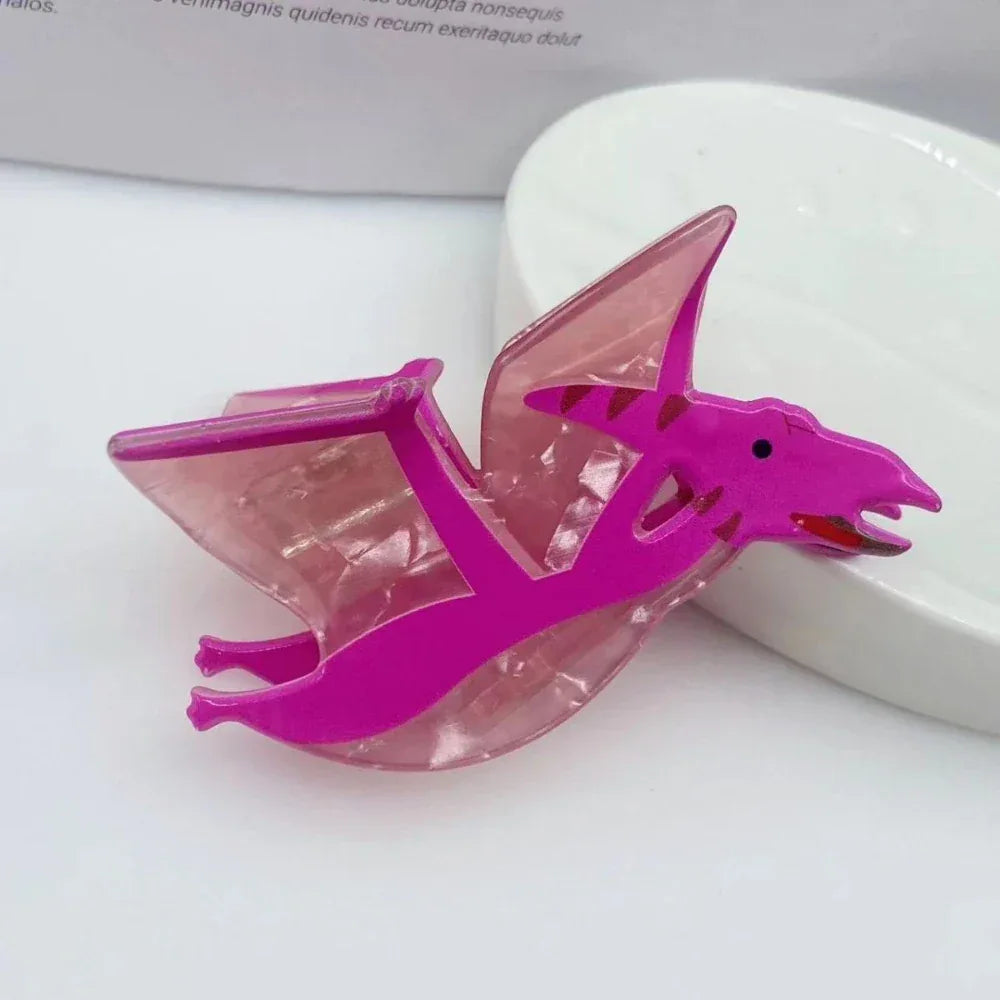 pink acrylic pterodactyl hair clip