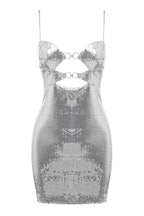 Draped Bra Mini Dress With Double Metal Ring - TEVQA