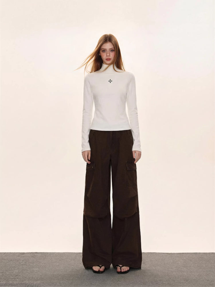Mock neck long sleeve top - View 6 | TEVQA