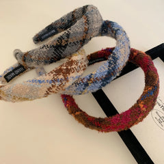Cozy Bouclé Tweed Padded Headband - 1.2 Inch Autumn Style