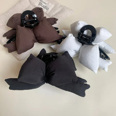 Large Padded Bow Hair Claw Clip - 5 Inch Soft Fabric Updo Clip - TEVQA