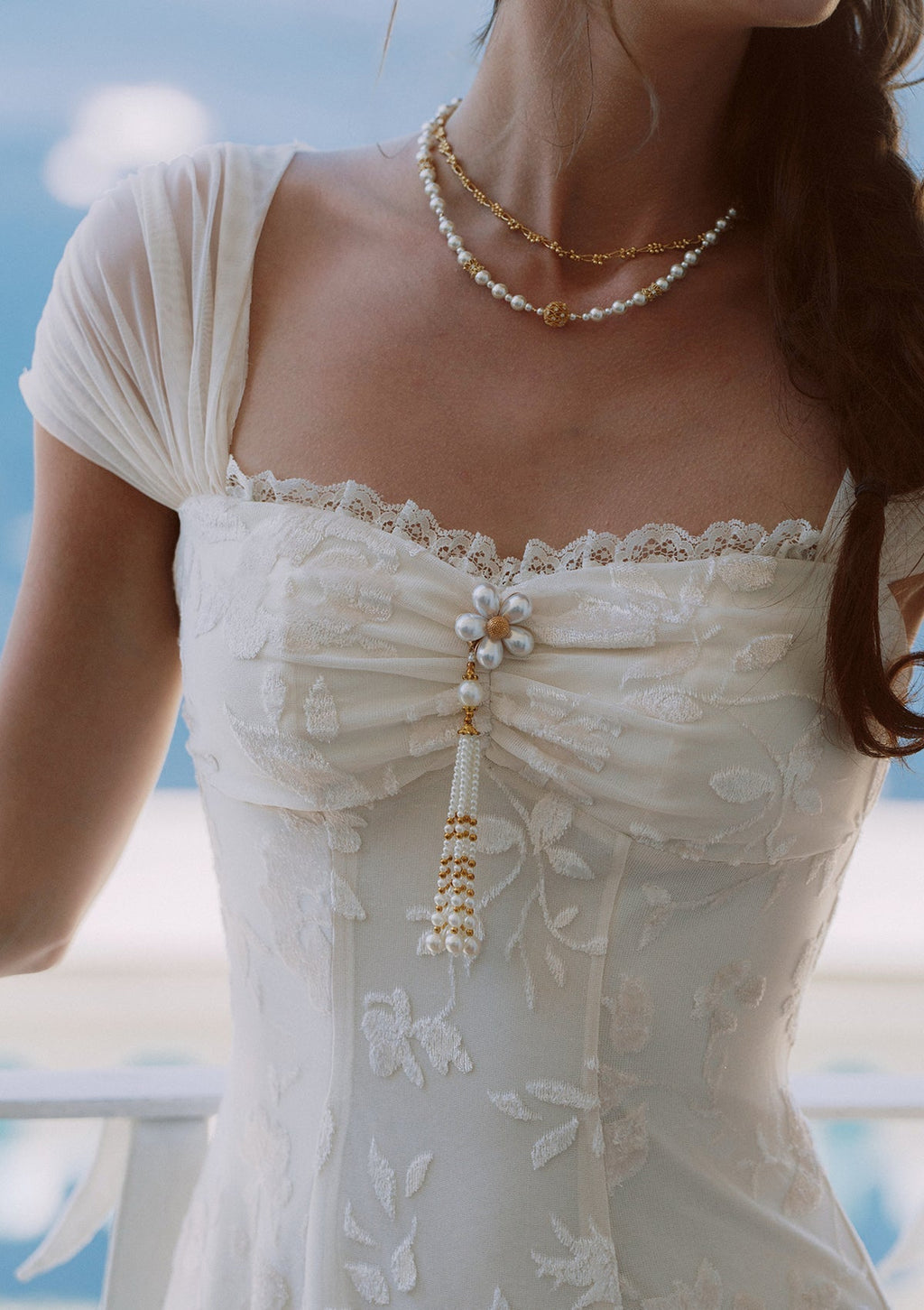 Off white fit and flare maxi dress - View 5 | TEVQA