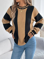 Vertical Stripe Knit Sweater - View 20 | TEVQA