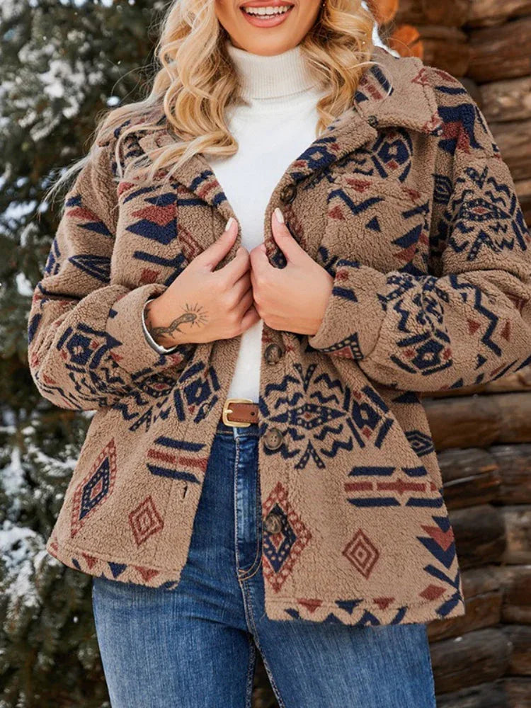 The Sedona Vintage Aztec Sherpa Jacket - TEVQA