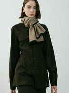 Contrast trim knit scarf - View 10 | TEVQA