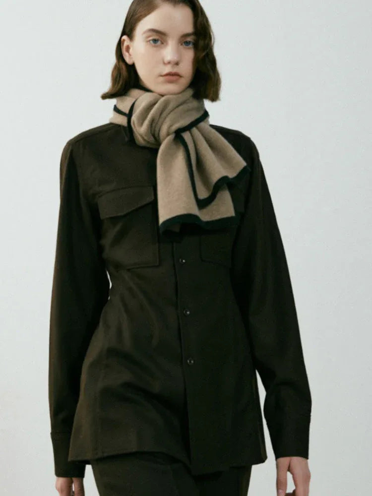 Contrast trim knit scarf - View 10 | TEVQA