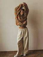 Vintage Floral Sherpa Fleece Pullover - View 12 | TEVQA