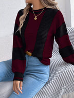 Vertical Stripe Knit Sweater - View 7 | TEVQA