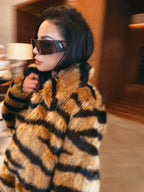 Statement Faux Fur Long Coat - View 6 | TEVQA