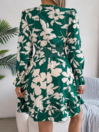 Floral Tie-Front Mini Dress - View 10 | TEVQA