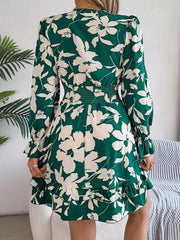 Floral Tie-Front Mini Dress - View 10 | TEVQA