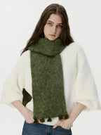 Mint Green Bouclé Knit Scarf - View 7 | TEVQA