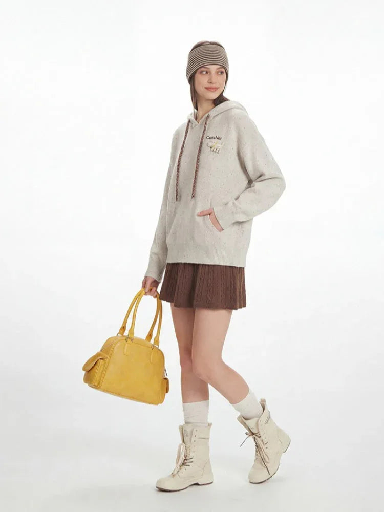 Confetti Knit Oversized Hoodie - View 6 | TEVQA