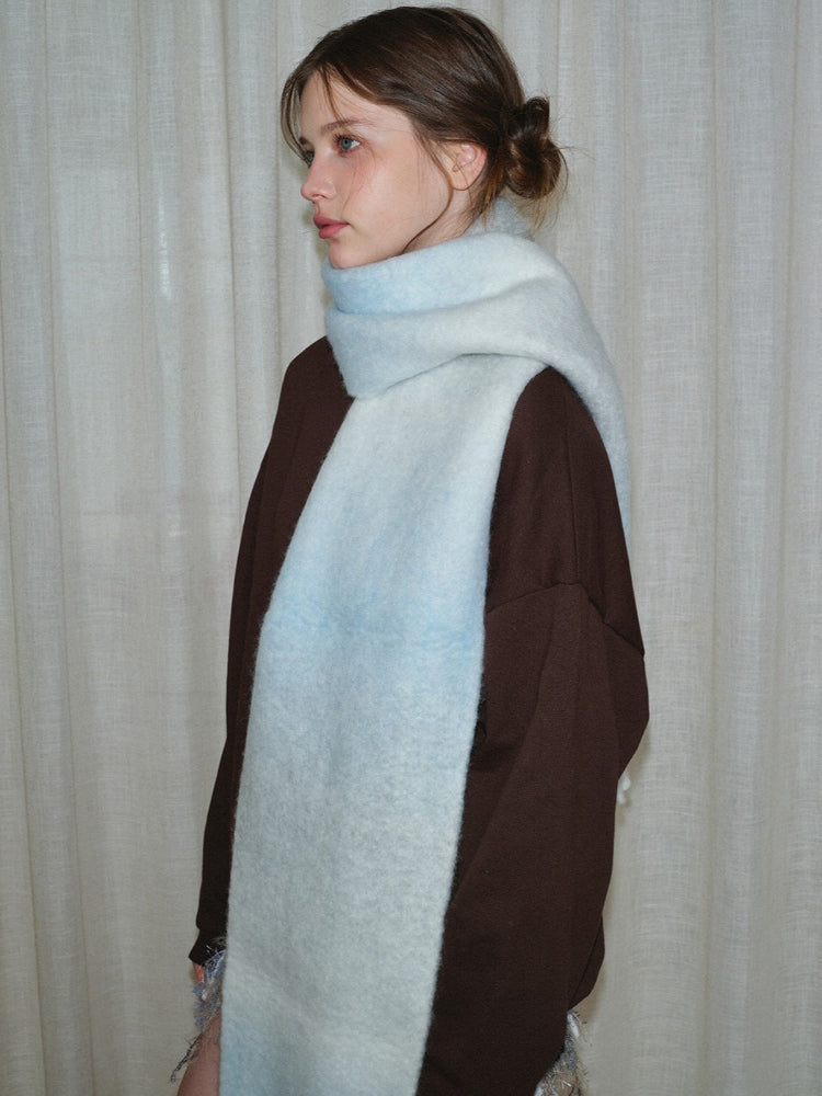 Gradient wool blend scarf - View 11 | TEVQA