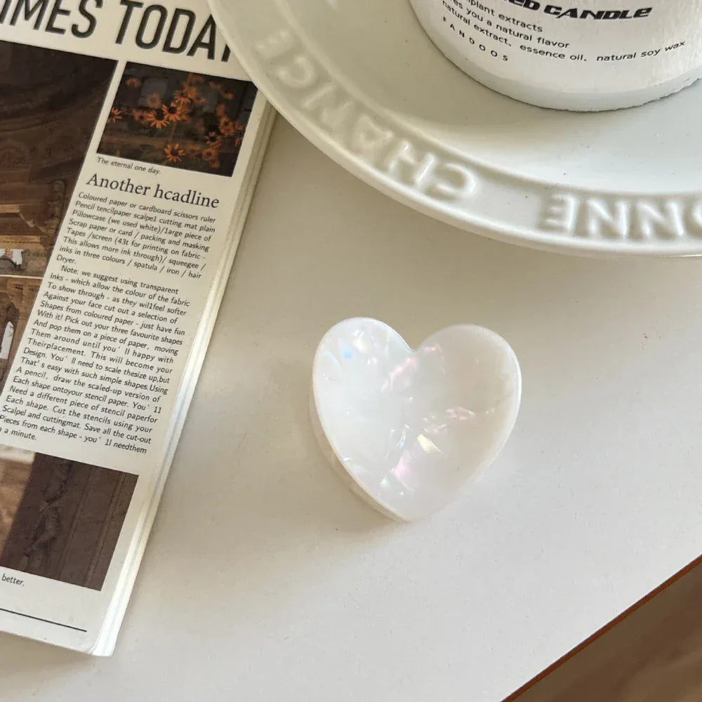 Small Acetate Heart Hair Clip - View 6 | TEVQA