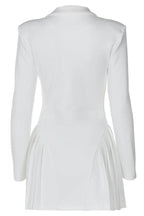 Fitted blazer dress with pleated skirt - View 15 | TEVQA