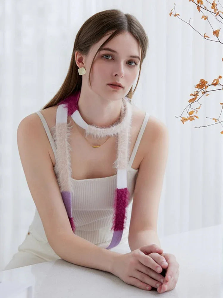 Color-block knit scarf - View 10 | TEVQA