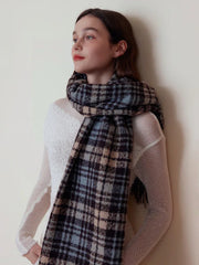 Vintage Academy Plaid Scarf - TEVQA