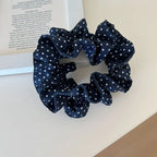 Classic Style Scrunchie in denim and polka dot patterns - View 6 | TEVQA