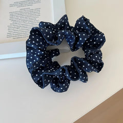 Classic Style Scrunchie - 90s Denim & Retro Polka Dot