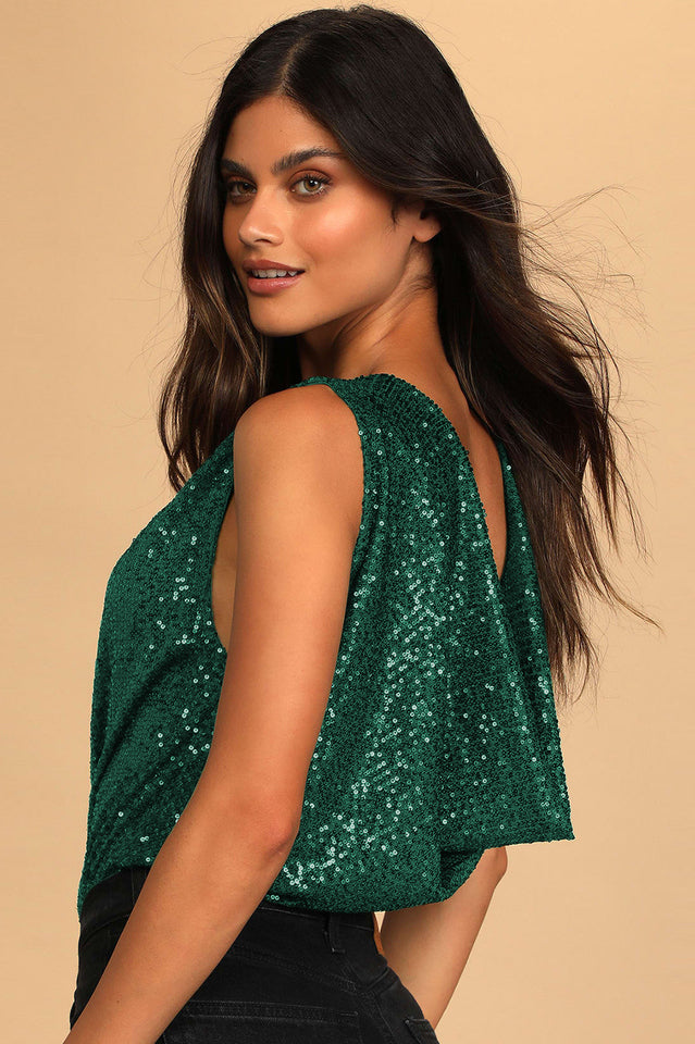 Evening Of Wonder Sequin Cowl Back Bodysuit | Dress In Beauty