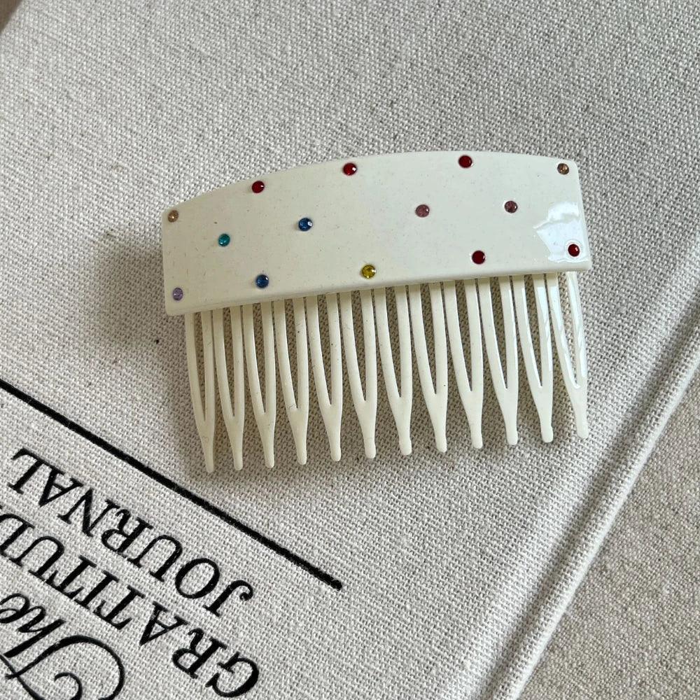 Colorful Rhinestone Hair Side Comb - View 9 | TEVQA