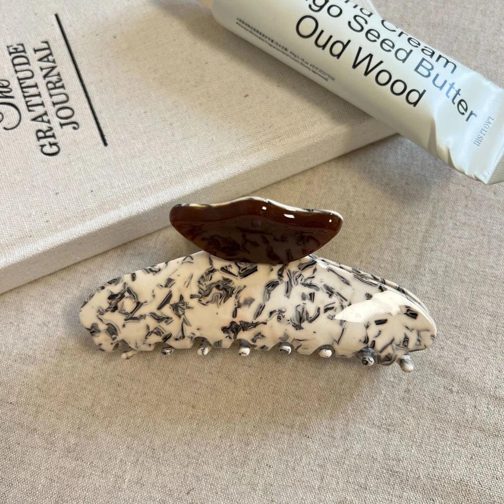 Large Two-Tone Acetate Hair Claw Clip - View 6 | TEVQA