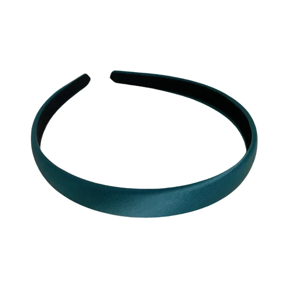 Teal satin padded headband Main image