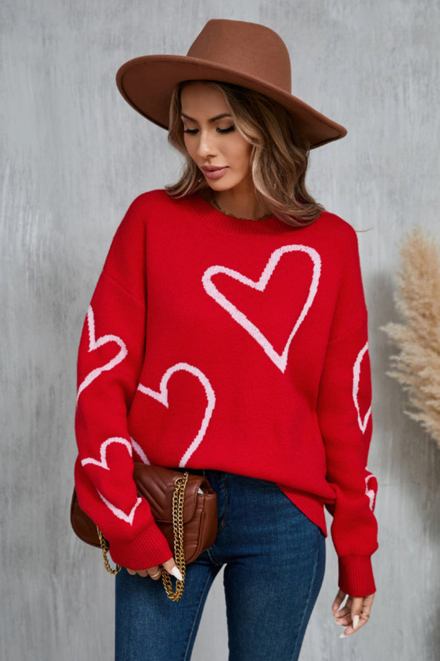 Luxe Love Viscose Heart Sweater | Dress In Beauty