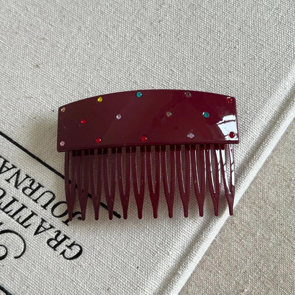 Colorful Rhinestone Hair Side Comb - View 6 | TEVQA