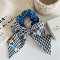 Embroidered Dachshund Gingham Scrunchie Collection (3 Styles)