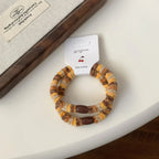 Plush knit hair tie 2-pack set in various checkered patterns - View 9 | TEVQA