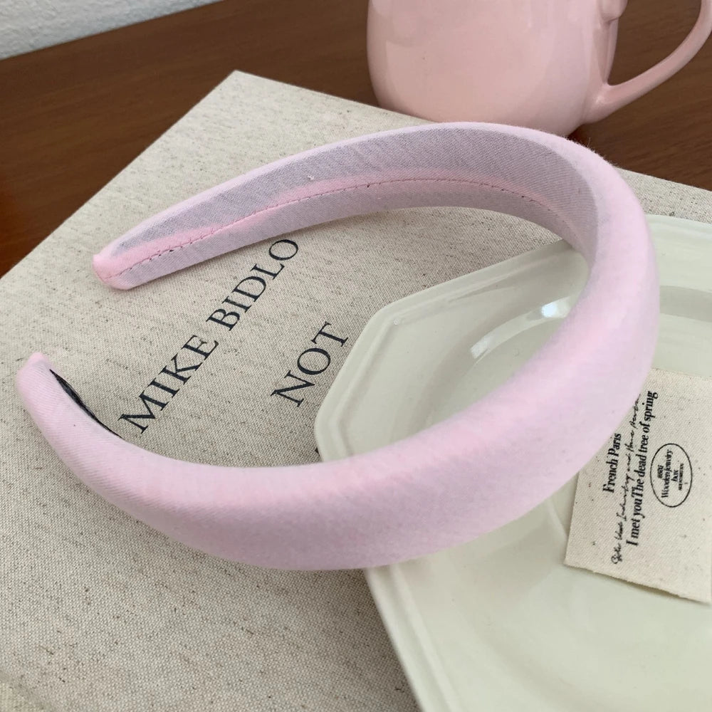 Wide Padded Pink Headband - 1.2 Inch Volumizing