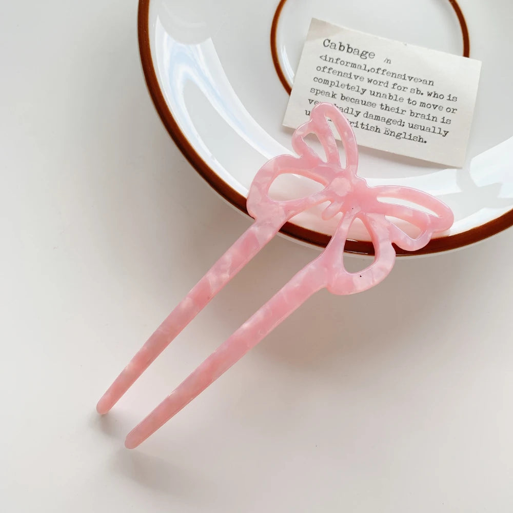 Cutout Bow Acetate Hair Fork (5 Inch)